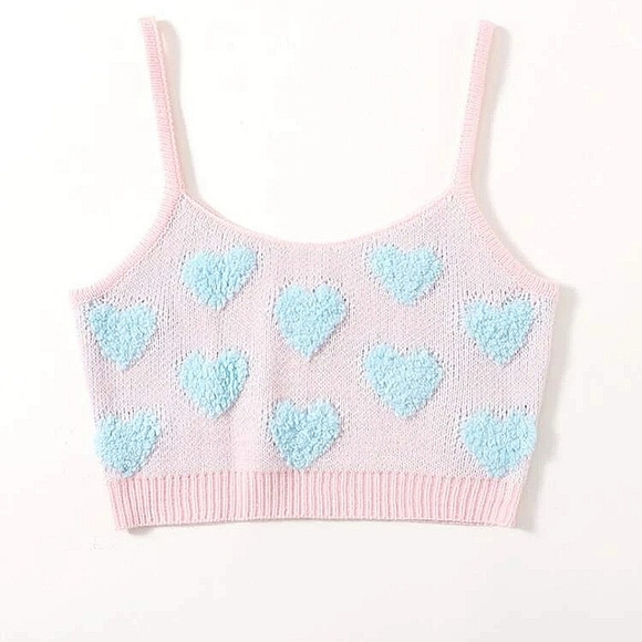 HEART KNIT CROP TOP - Picture 2 of 6